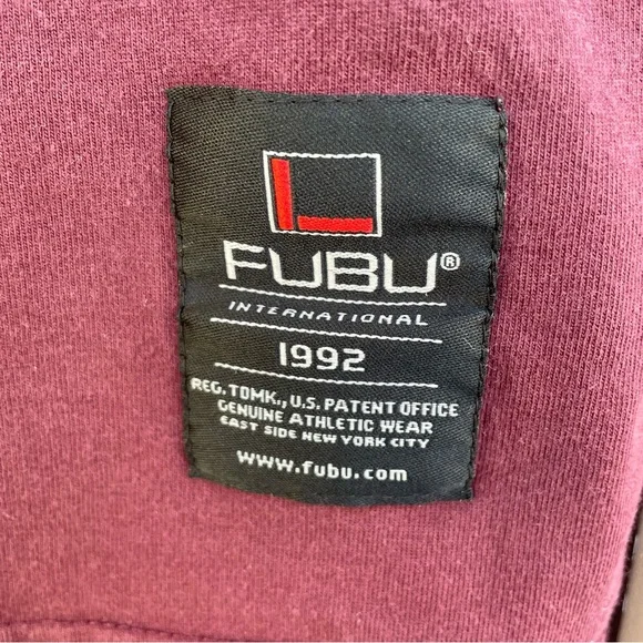 FUBU Maroon/Red Velvet Detail Graphic Tee XL - Picture 10 of 12